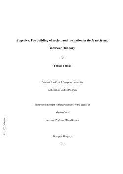 Eugenics: The building of society and the nation in fin de
