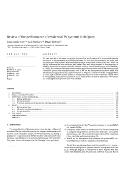 Review of the performance of residential PV systems in Belgium