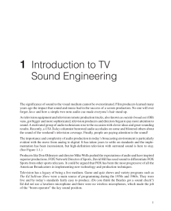 1 Introduction to TV Sound Engineering