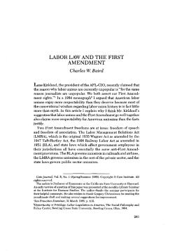 Labor Law And The First Amendment