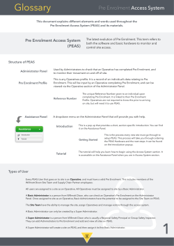 Glossary - Willmott Dixon`s Pre Enrolment