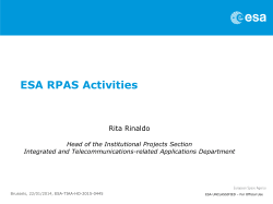 ESA RPAS Activities in 2015