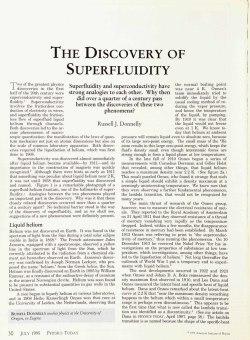 THE DISCOVERY OF SUPERFLUIDITY