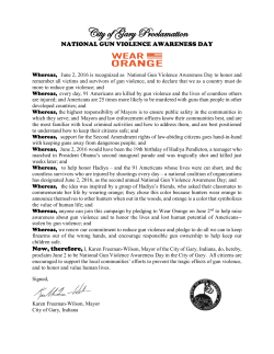 Proclamation Gun Violence Awareness Day 2016