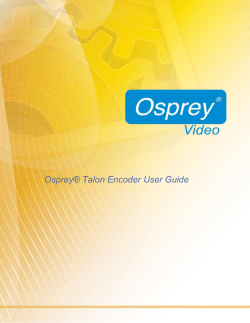 Osprey® Talon Encoder User Guide