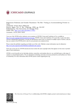 Hegemonic Relations and Gender Resistance