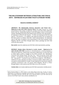 Ekphrasis in Jan Erik Vold`s Literary Work