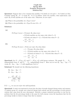 Suppose that a box contains four marbles, θ of which are red an