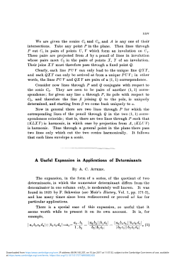 A Useful Expansion in Applications of Determinants