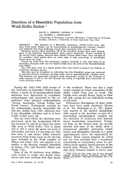 Dentition of a mesolithic population from Wadi Halfa, Sudan