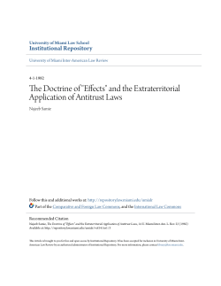 The Doctrine of "Effects" and the Extraterritorial Application of