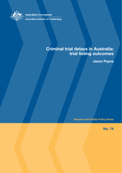 Criminal trial delays in Australia : trial listing outcomes
