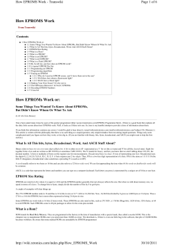 How EPROMS Work How EPROMs Work or