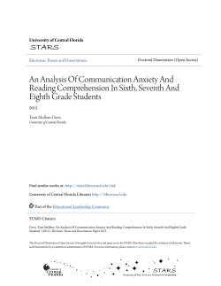 An Analysis Of Communication Anxiety And Reading