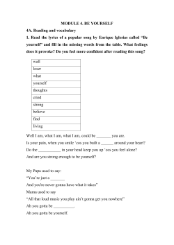 MODULE 4. BE YOURSELF 4A. Reading and vocabulary 1. Read