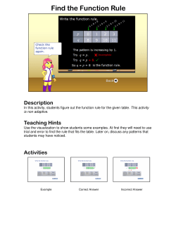Grade 7, Pre-Algebra, Find the Function Rule