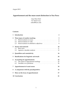 Apportionment and the mass-count distinction in Nez Perce