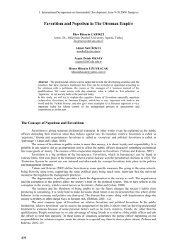 Favoritism and Nepotism in The Ottoman Empire
