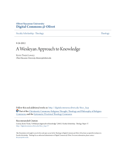 A Wesleyan Approach to Knowledge