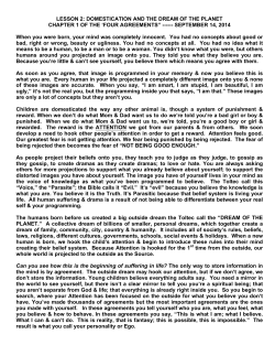 Lesson 2: Domestication and the Dream of the Planet