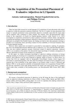 On the Acquisition of the Prenominal Placement of Evaluative