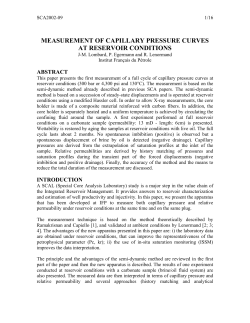 measurement of capillary pressure curves at reservoir conditions