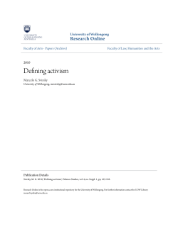 Defining activism - Research Online
