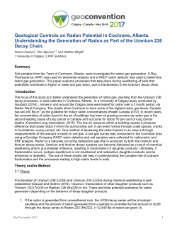 Geological Controls on Radon Potential in Cochrane, Alberta