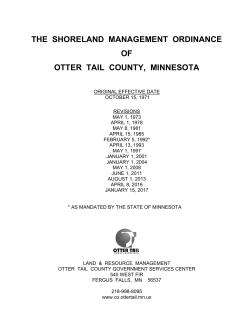 the shoreland management ordinance of otter tail county, minnesota