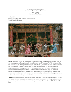 ENGL S200 01/ Summer 2017 Shakespeare