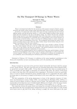 On The Transport Of Energy in Water Waves