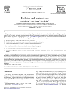 Distillation pinch points and more
