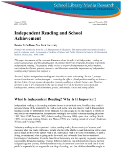 Independent Reading and School Achievement