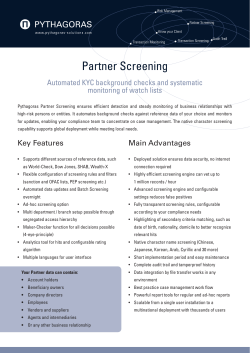 Partner Screening - Pythagoras Solutions