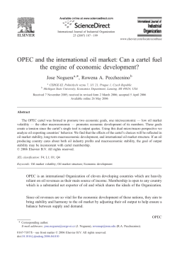 OPEC and the international oil market: Can a cartel fuel the engine