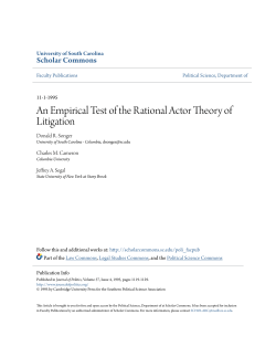 An Empirical Test of the Rational Actor Theory of Litigation