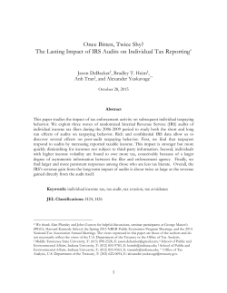Once Bitten, Twice Shy? The Lasting Impact of IRS Audits on