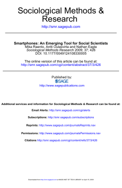 Smartphones: An Emerging Tool for Social Scientists