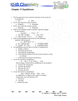 Chapter 17 Equilibrium