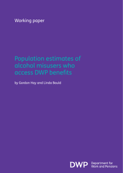 Population estimates of alcohol misusers who access DWP benefits