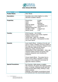 Silver Nitrate SPE 0030 Section 1 – GENERAL Product Name: Silver