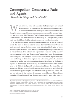Cosmopolitan Democracy: Paths and Agents