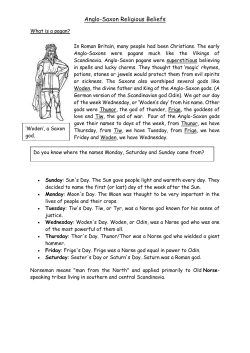 Anglo-Saxon Religious Beliefs