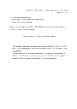 Testing Methods for Radioactive Substances in Food