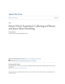 Collecting as if Money and Space Mean Something - Purdue e-Pubs