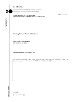 For Official Use Working Party on Territorial Indicators For