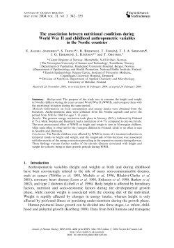 The association between nutritional conditions during World War II
