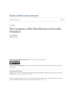 The Conspiracy of the Miscellaneous in Foucault`s Pendulum