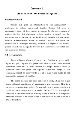 chapter 1 arrangement of atoms in liquids