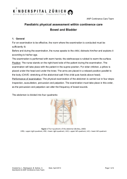 Paediatric Physical Assessment Within Continence Care